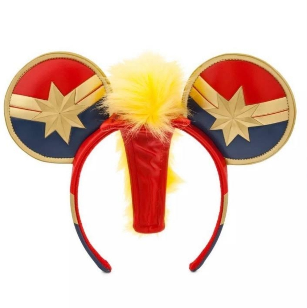 Captain Marvel Ear Headband WITH MOHAWK. Higher Further Faster! NWT!